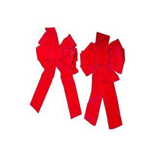Vintage Large Red Velvet Bows for Christmas Décor 16” Holiday Door & Porch Decor
